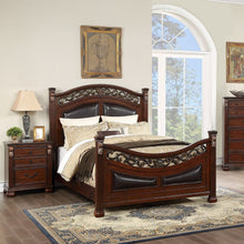Load image into Gallery viewer, 3 Piece Bedroom Set, Traditional Bed With 2 Nightstands