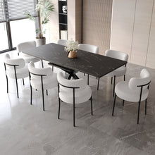 Load image into Gallery viewer, Extendable Dining Table Set With Curved Backrest Upholstered Chairs
