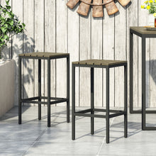 Load image into Gallery viewer, Outdoor Bar Stool With Slat Design And Metal Frame (Set of 2)