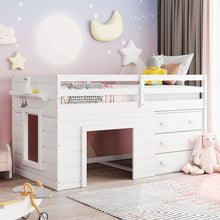 Load image into Gallery viewer, Loft Bed With Cabinet And Shelf