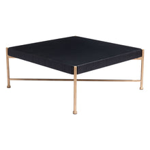 Load image into Gallery viewer, 42" Solid Wood And Steel Square Coffee Table - Black And Gold