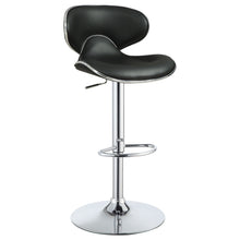 Load image into Gallery viewer, Bar Stool With Curved Design, Height Adjustable & Swivel Base (Set of 2) - Black