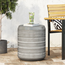Load image into Gallery viewer, Outdoor Side Table With Cylindrical Shape - White
