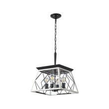 Load image into Gallery viewer, Four Light Metal Chandelier With Shades - White