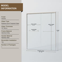 Load image into Gallery viewer, Double Sliding Shower Door, Semi-Frameless Bypass Bathroom Sliding Door With 1/4" (6 Mm) Tempered Glass For Walk-In Shower