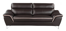 Load image into Gallery viewer, Sofa Leather With Silver Legs - Brown