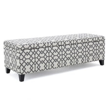 Load image into Gallery viewer, Quotient - Upholstered Storage Ottoman With Tapered Block Feet - Gray / White