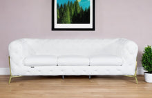 Load image into Gallery viewer, Italian Leather Sofa / Silver Legs - White