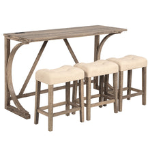 Load image into Gallery viewer, Bar Table Set With 3 Padded Stools