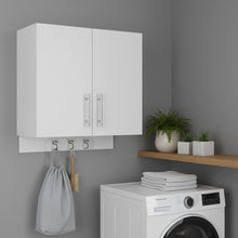 Load image into Gallery viewer, 26" Wood Wall Mounted Utlity Cabinet With Two Doors - White