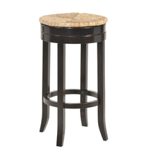 Load image into Gallery viewer, Wood Swivel Backless Bar Height Chair With Footrest 30" - Beige and Dark Brown