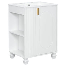 Load image into Gallery viewer, Classic Retro Bathroom Vanity With Sink, Door Shelf, Side Open Storage Frame