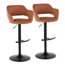 Load image into Gallery viewer, Margarite - Contemporary Adjustable Barstool With Swivel With Rounded T Footrest (Set of 2)