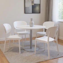 Load image into Gallery viewer, Heavy Duty Plastic Partially Open Back Dining Side Chairs (Set of 4) - White