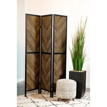 Load image into Gallery viewer, Herringbone - 3 Panel Screen - Brown