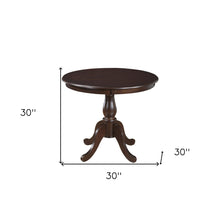 Load image into Gallery viewer, 36" Rounded Solid Manufactured Wood And Solid Wood Pedestal Base Dining Table - Espresso