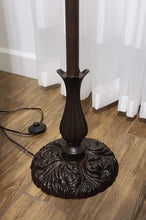 Load image into Gallery viewer, Traditional Shaped Floor Lamp With Brown And Red Stained Glass Bowl Shade - Brown