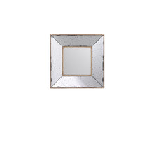 Load image into Gallery viewer, 12" Square Wall Mounted Vintage Style Glass Frame Accent Mirror - Pearl Silver