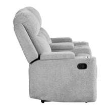 Load image into Gallery viewer, Galya - Motion Loveseat With Console - Light Gray Chenille