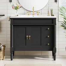 Load image into Gallery viewer, Bathroom Vanity With Ceramic Sink, 2 Doors 3 Drawers, Soft Close Design