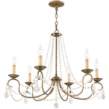 Load image into Gallery viewer, 24" Six Light Dimmable Chandelier With Shades - Bronze