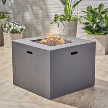 Load image into Gallery viewer, Outdoor Patio Square Gas Burning Concrete Fire Pit 40,000 Btu