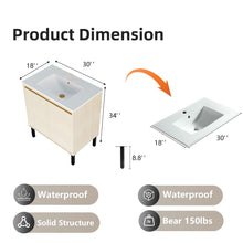 Load image into Gallery viewer, Bathroom Vanity With Ceramic Sink, Floor-Standing Design, Soft-Closing Drawers