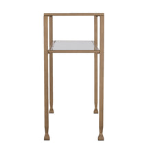 Load image into Gallery viewer, Glass Console Table With Shelves - Clear / Gold