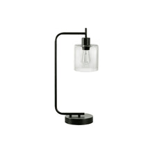 Load image into Gallery viewer, Lighting, Table Lamp, USB Port Included, Glass Shade, Modern - Black