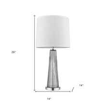Load image into Gallery viewer, Glass Buffet Lamp With Off-White Empire Shade - Silver