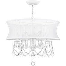 Load image into Gallery viewer, 19" Five Light Dimmable Chandelier With Shades - White