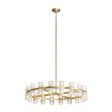 Load image into Gallery viewer, Wagon Wheel Multi Light Metal Chandelier With Shades - Gold / Clear