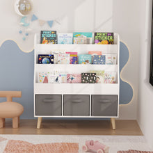 Load image into Gallery viewer, Bookshelf With 3 Bins, Storage Shelf For Toys And Books