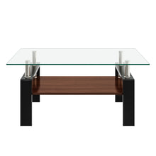 Load image into Gallery viewer, Modern Rectangular Coffee Table With Tempered Glass Top Layer, Table For Living Room - Transparent