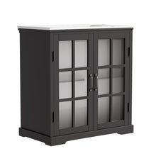 Load image into Gallery viewer, Modern Bathroom Vanity With Ceramic Sink, Tempered Blurred Glass Doors