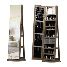 Load image into Gallery viewer, Swivel Jewelry Cabinet With Full Length Mirror