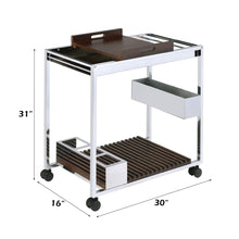 Load image into Gallery viewer, Lisses - Serving Cart - Chrome / Walnut
