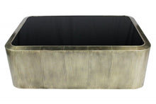 Load image into Gallery viewer, 54" Glass And Metal Solid Coffee Table - Black And Silver