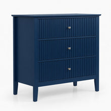 Load image into Gallery viewer, Fluted 3 Drawer Nightstand With Soft Close Slides
