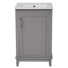 Load image into Gallery viewer, Modern Small Bathroom Vanity Cabinet With Ceramic Basin, Ample Storage, 1 Soft Close Door