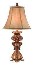 Load image into Gallery viewer, Antique Inspired Table Lamp With Linen Lamp Shade - Brown