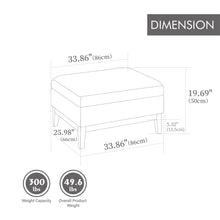 Load image into Gallery viewer, Upholstered Storage Ottoman With Reversible Lid Coffee Table With Rubberwood Legs