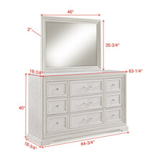 Load image into Gallery viewer, 6 Drawer Storage Dresser Antique Wooden Bedroom Furniture - Antique White
