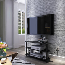 Load image into Gallery viewer, 43.3" Multi-Function TV Stand Height Adjustable Bracket Swivel 3 Tier - Black