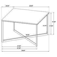 Load image into Gallery viewer, Volz - Square Coffee Table With Crisscross Base - White Marble