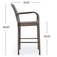 Load image into Gallery viewer, Outdoor Wicker Barstools With Rattan And Iron Frame