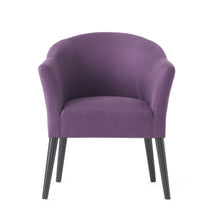 Load image into Gallery viewer, Fabric Arm Chair With Wooden Legs And Cushioned Seat - Plum