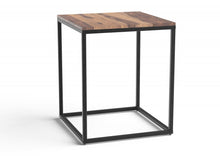 Load image into Gallery viewer, Solid Wood And Iron Square End Table - Black And Brown