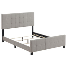 Load image into Gallery viewer, Queen Panel Bed Tufted Upholstered With Tapered Legs - Beige