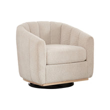 Load image into Gallery viewer, Swivel Upholstered Barrel Chair With Metal Base